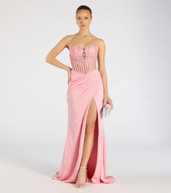 Shayla Strapless Corset Lace Formal Dress - Image 12