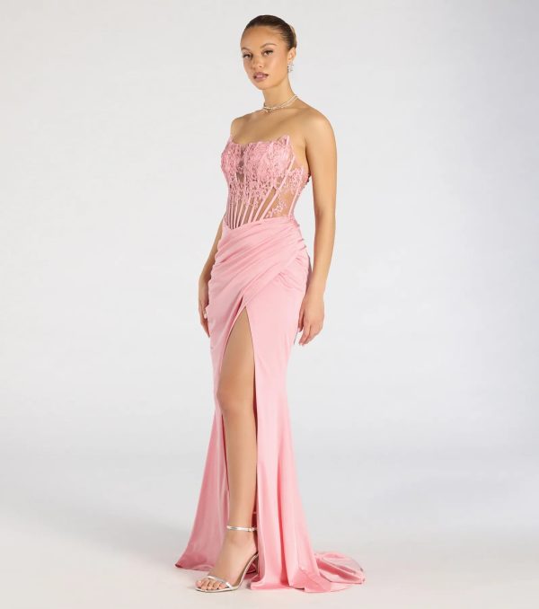 Shayla Strapless Corset Lace Formal Dress - Image 15