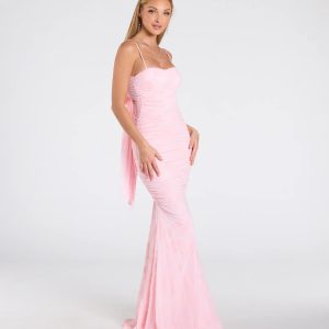 Jaymie Tie-Back Floral Velvet Mermaid Formal Dress