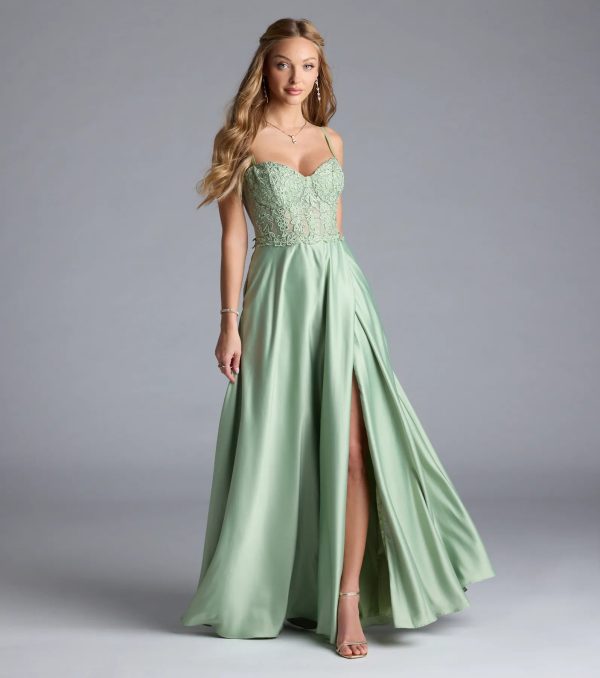 Antonina Sweetheart Corset A-Line Satin Formal Dress - Image 5