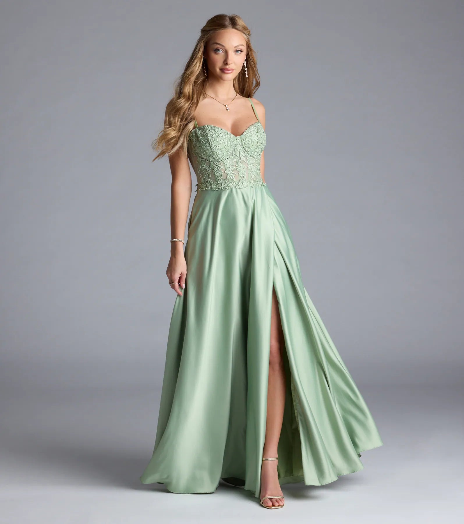 Antonina Sweetheart Corset A-Line Satin Formal Dress - Image 5