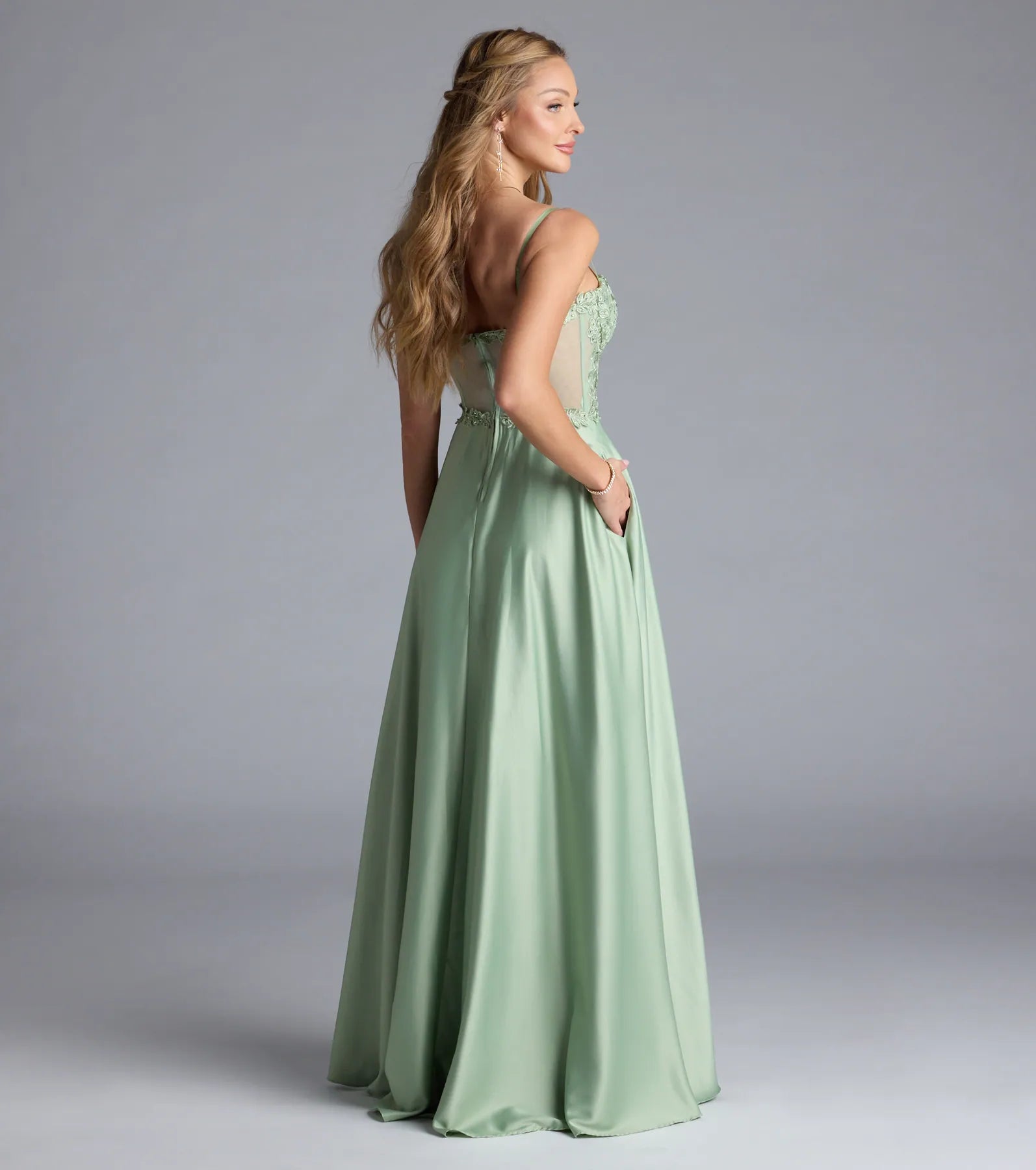 Antonina Sweetheart Corset A-Line Satin Formal Dress - Image 6