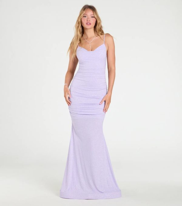 Klarissa Cowl Neck Mermaid Glitter Formal Dress - Image 5