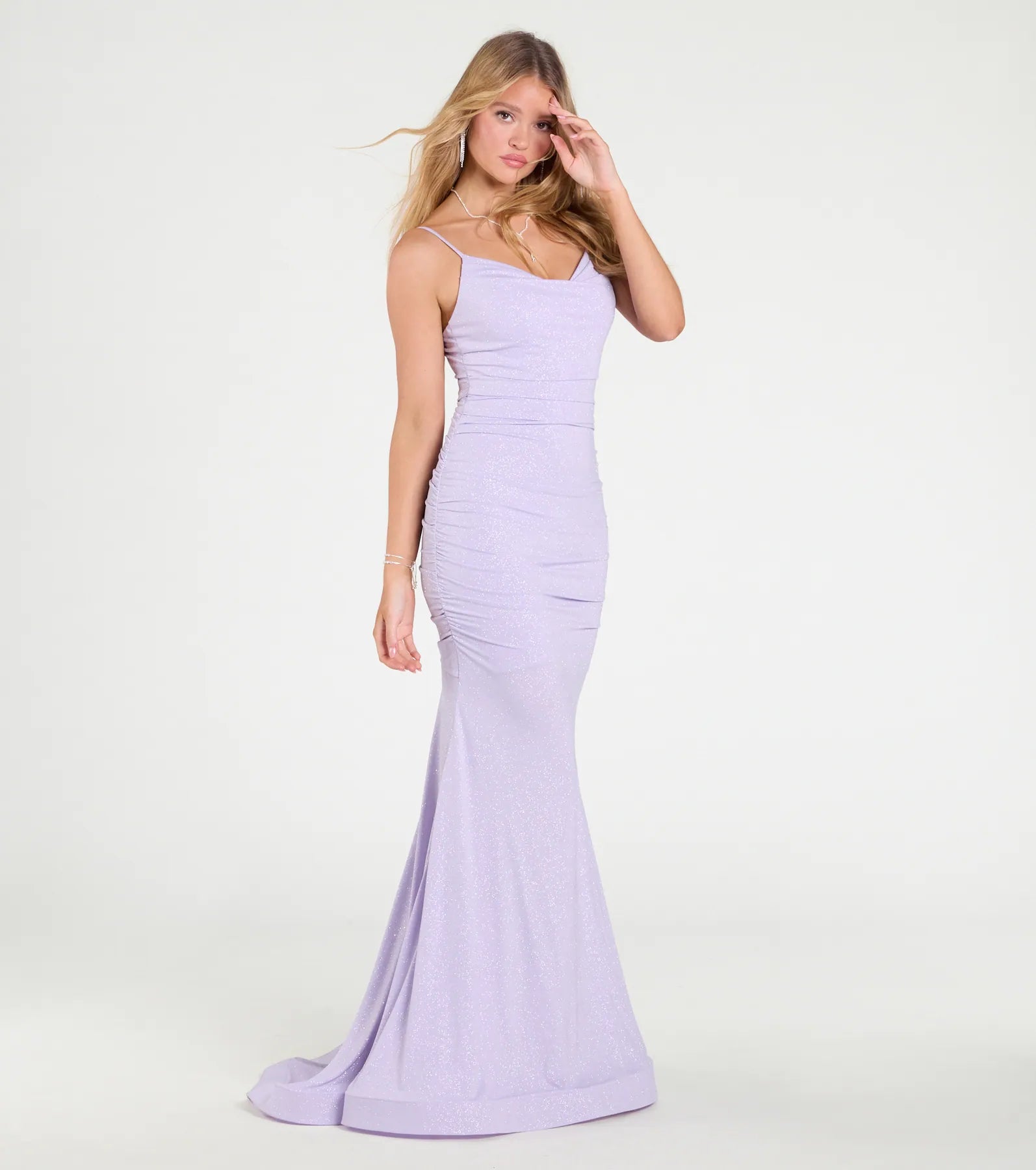 Klarissa Cowl Neck Mermaid Glitter Formal Dress - Image 8