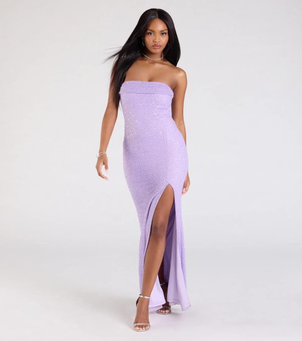 Cindy Beaded Strapless Column Formal Dress - Image 6