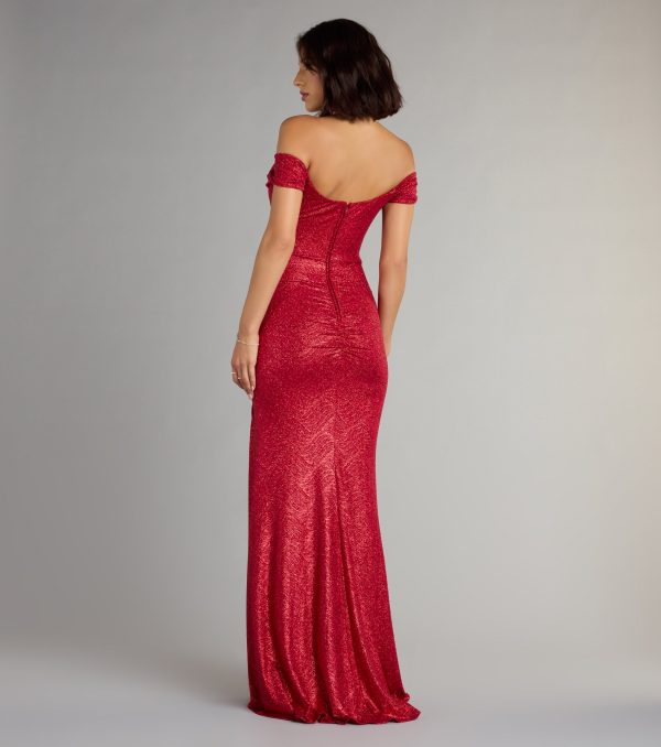 Alina Glitter Off-The-Shoulder Mermaid Formal Dress - Image 2