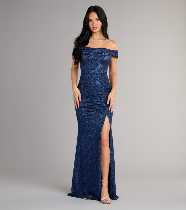 Alina Glitter Off-The-Shoulder Mermaid Formal Dress - Image 5
