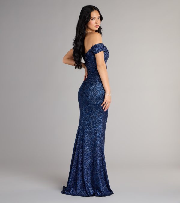 Alina Glitter Off-The-Shoulder Mermaid Formal Dress - Image 6