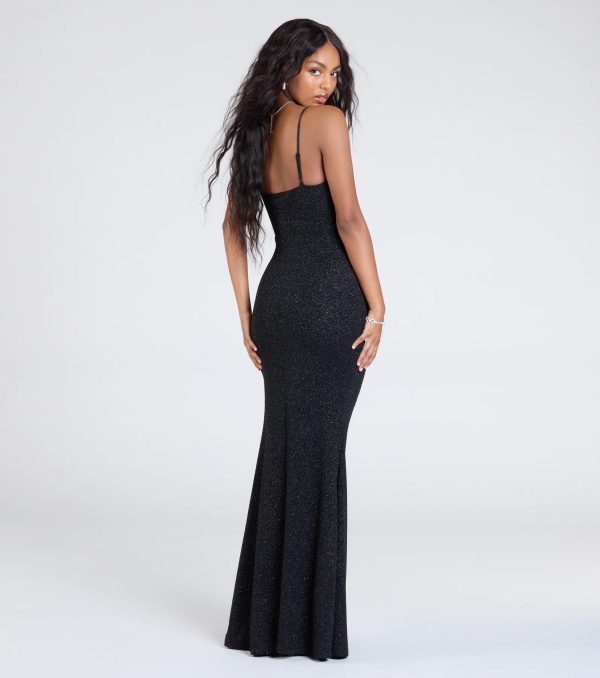 Harlow Cutout Slit Glitter Formal Dress - Image 2