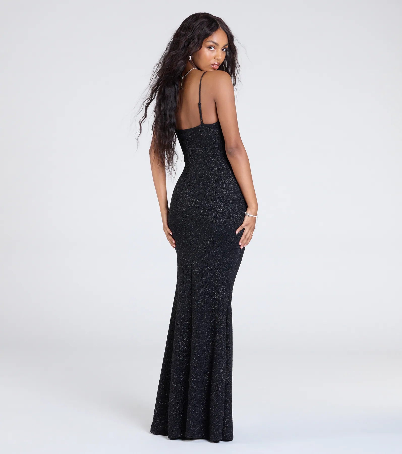 Harlow Cutout Slit Glitter Formal Dress - Image 2