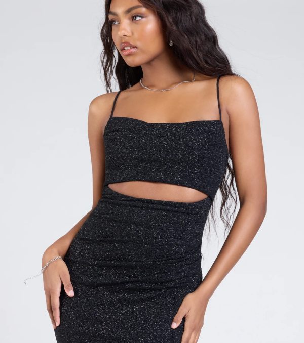 Harlow Cutout Slit Glitter Formal Dress - Image 4