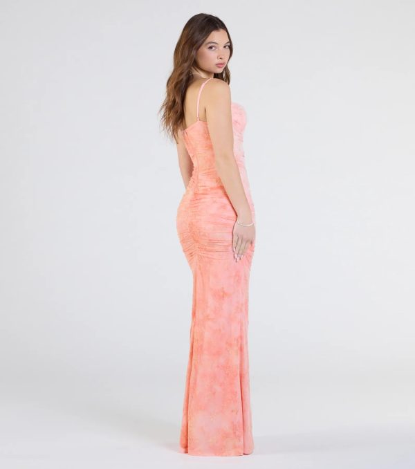 Kristina Floral Velvet Slit Formal Dress - Image 2
