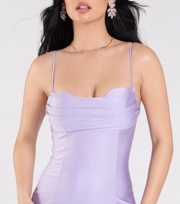 Lizzie Lace-Up Cowl Back Slit Formal Dress - Image 8
