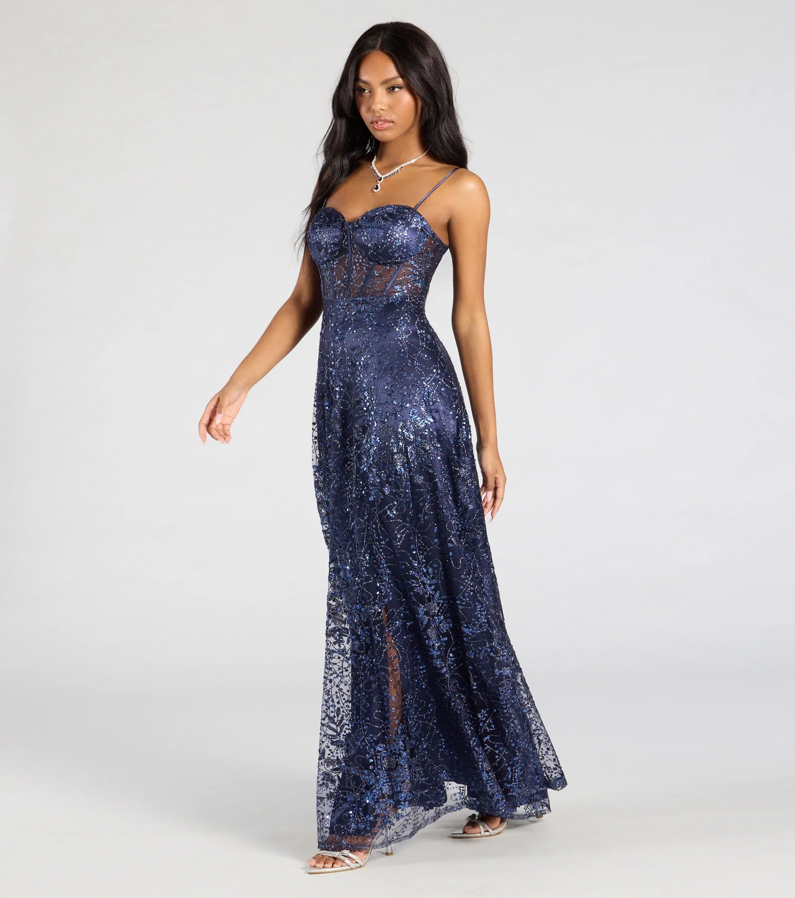Lauren Sweetheart A-Line Glitter Sequin Dress - Image 9