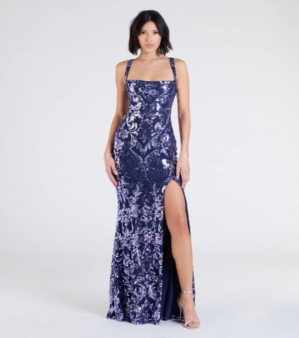 Moira Lace-Up Sequin Formal Dress - Image 17