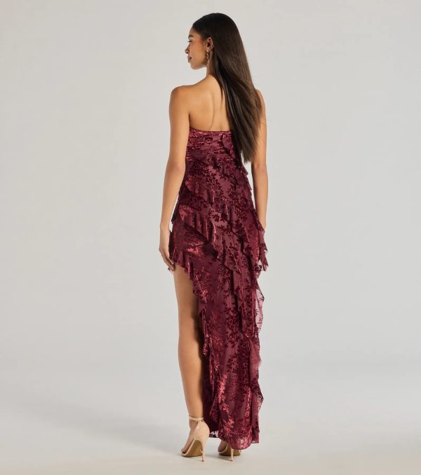 Brie Strapless Ruffled Slit Column Dress - Image 8