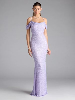 Faye Cold Shoulder Mermaid Beaded Formal Dress