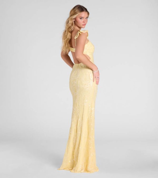 Estella V-Neck Column Long Sequin Formal Dress - Image 11