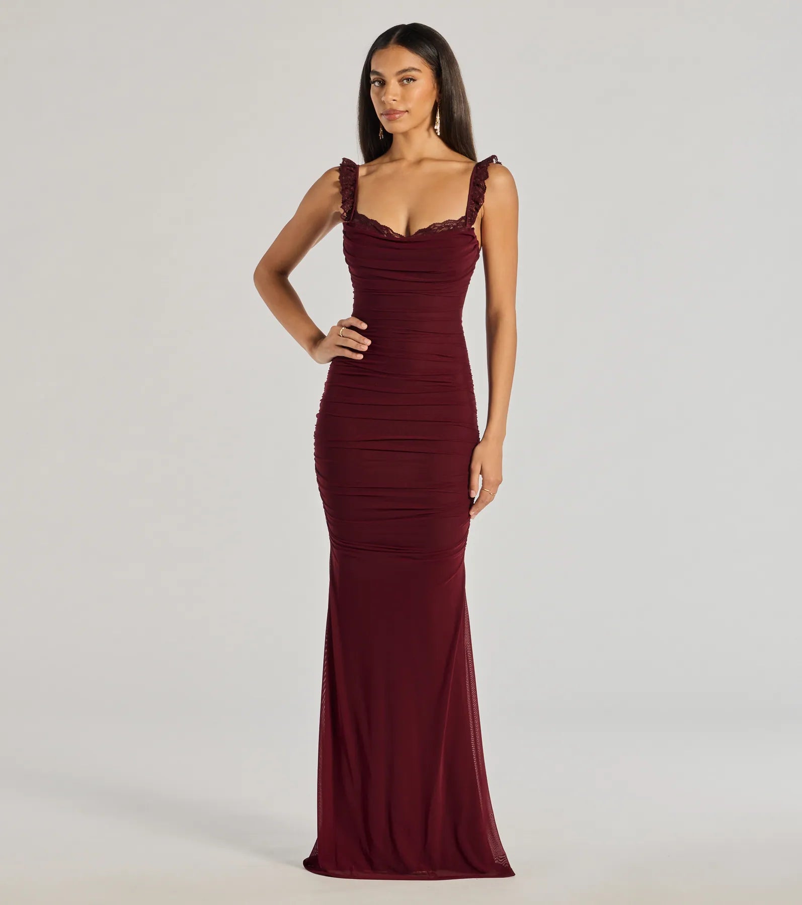 Morgana Lace-Up Ruched Mermaid Dress - Image 2