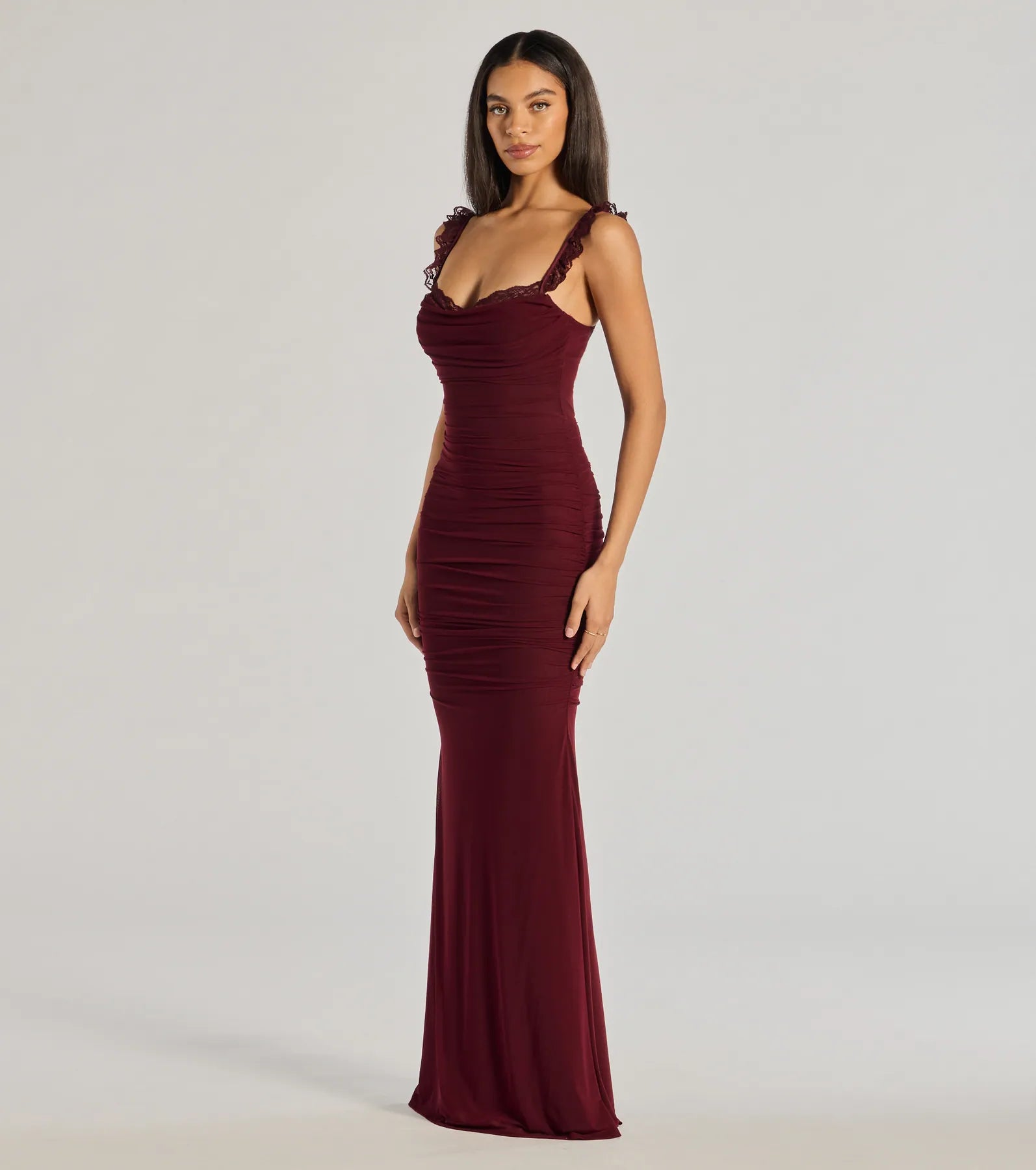 Morgana Lace-Up Ruched Mermaid Dress - Image 5