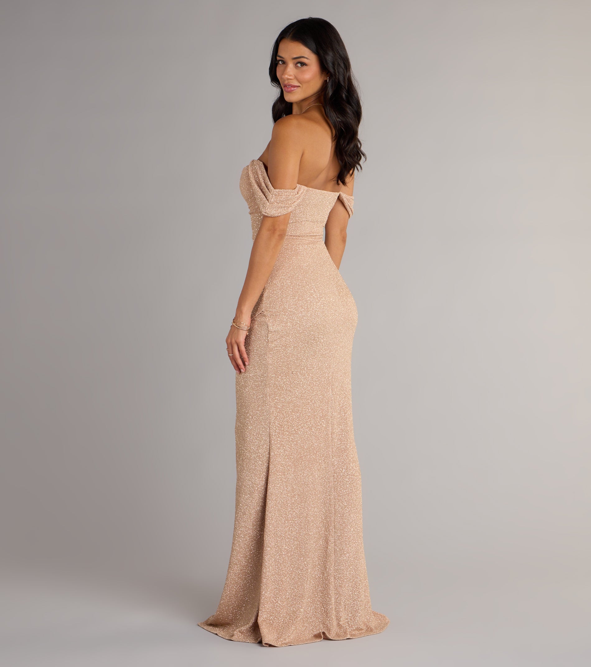 Airlie Formal Glitter Off-The-Shoulder Dress - Image 14