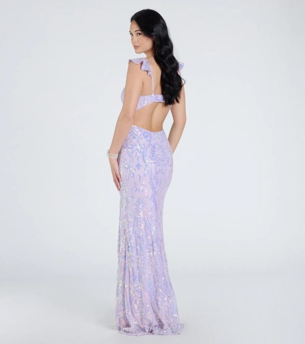 Estella V-Neck Column Long Sequin Formal Dress - Image 15