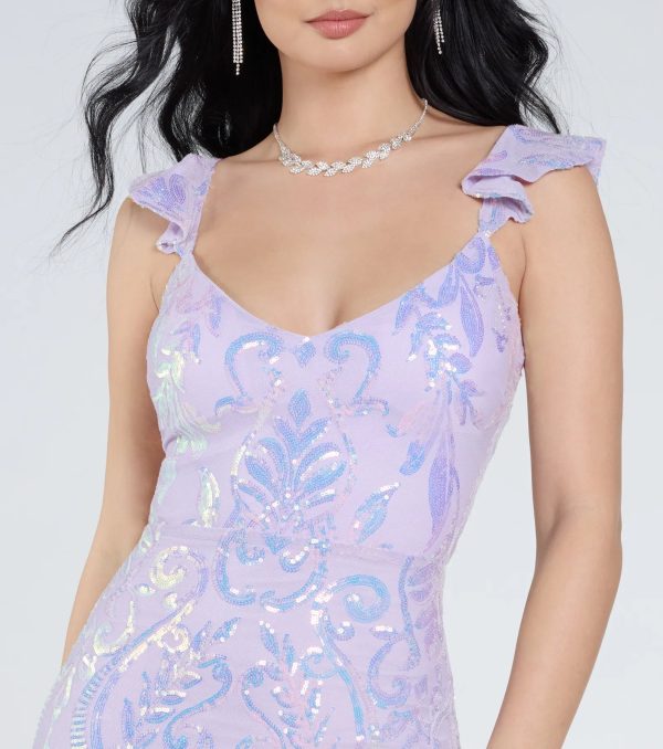 Estella V-Neck Column Long Sequin Formal Dress - Image 16