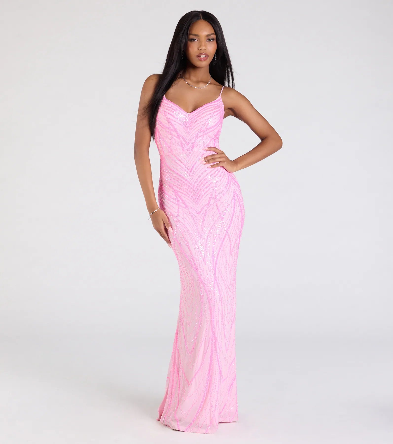 Liv Sleeveless Beaded Sequin Mermaid Dress - Image 6