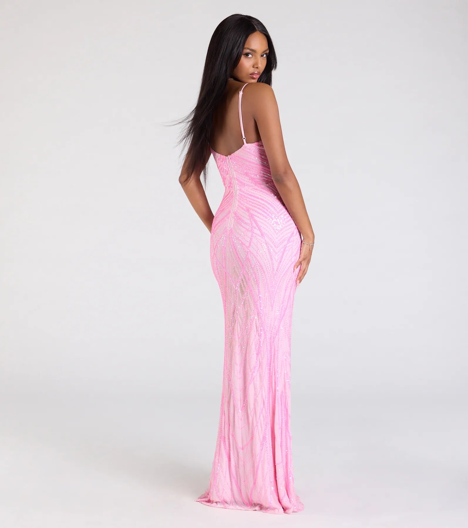 Liv Sleeveless Beaded Sequin Mermaid Dress - Image 7
