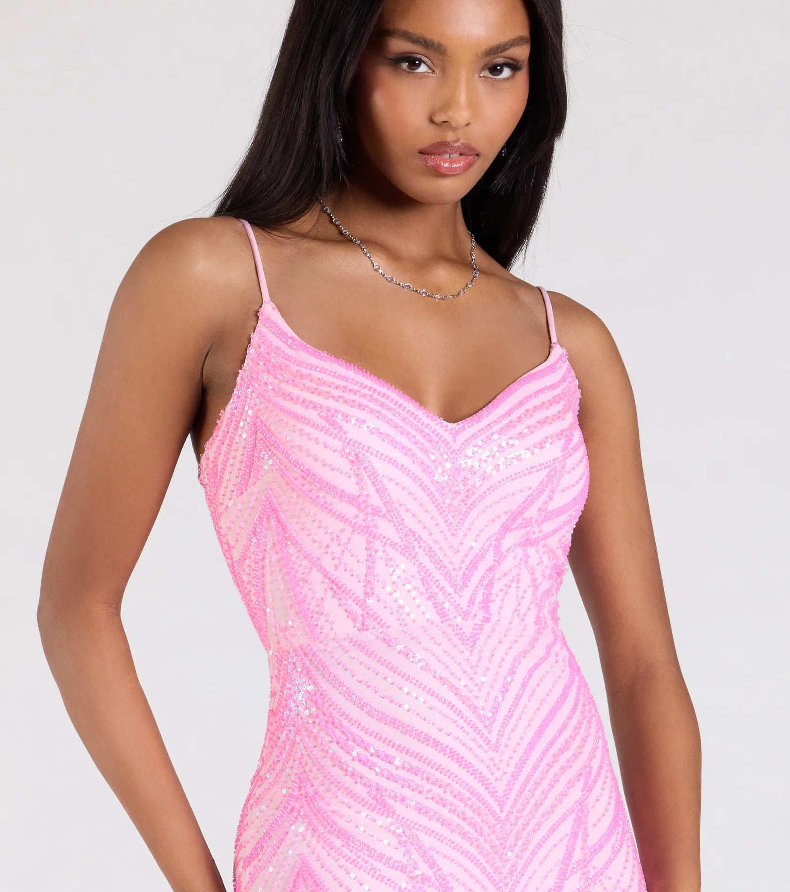 Liv Sleeveless Beaded Sequin Mermaid Dress - Image 9