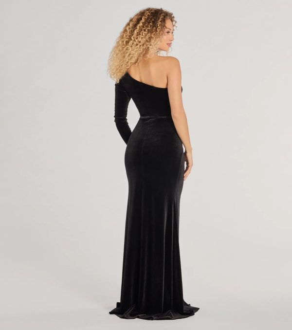 Sasha One-Shoulder Mermaid Velvet Formal Dress - Image 2