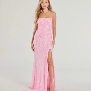 Tabitha Sleeveless Sequin Formal Column Dress
