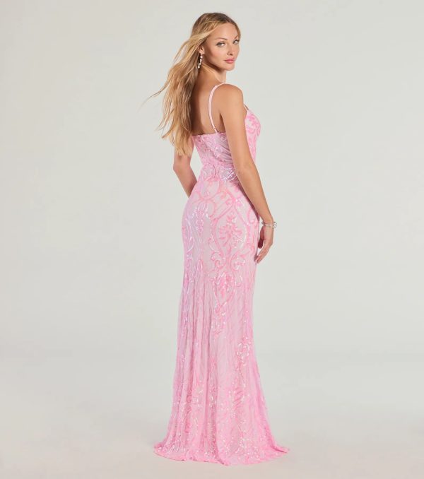 Tabitha Sleeveless Sequin Formal Column Dress - Image 2