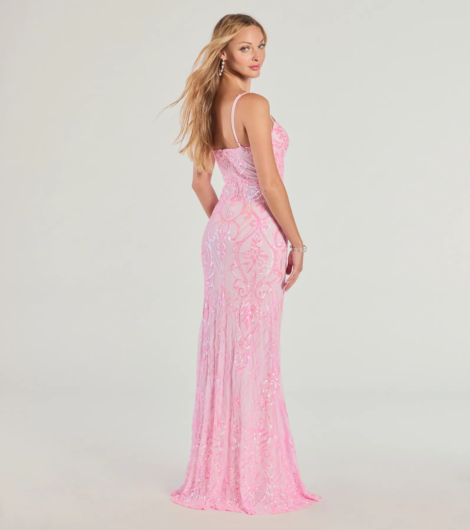 Tabitha Sleeveless Sequin Formal Column Dress - Image 2