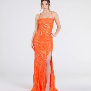 Lottie Sequin Lace-Up Mermaid Dress