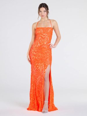 Lottie Sequin Lace-Up Mermaid Dress