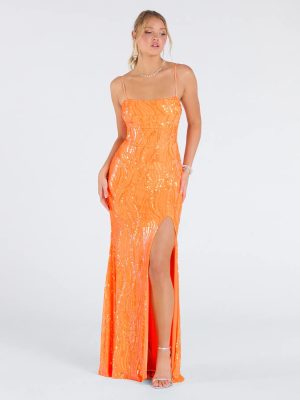 Ashleigh Lace-Up Corset Sequin Formal Dress