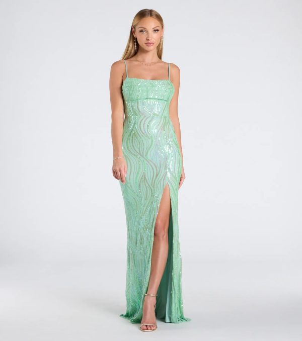 Ashleigh Lace-Up Corset Sequin Formal Dress - Image 5