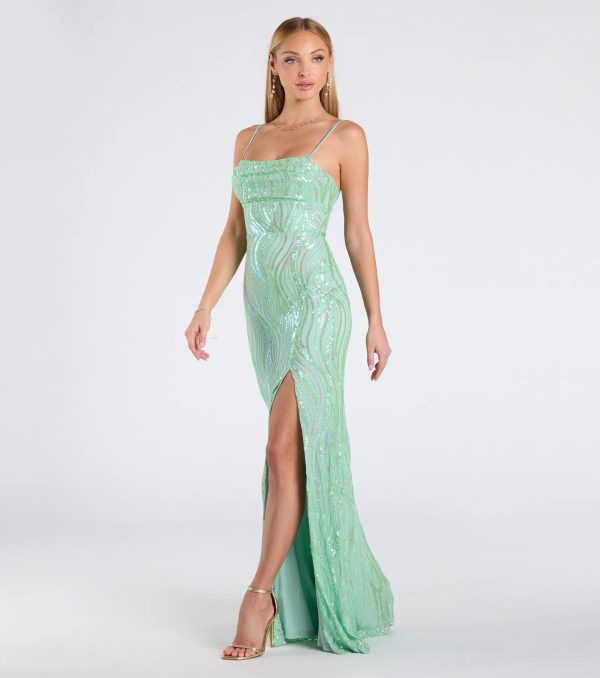 Ashleigh Lace-Up Corset Sequin Formal Dress - Image 8