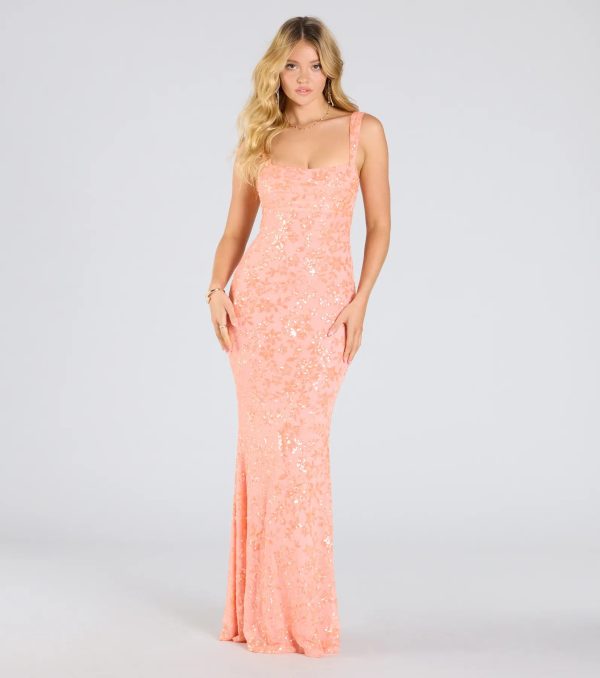 Darlene Cutout Back Bodycon Sequin Formal Dress