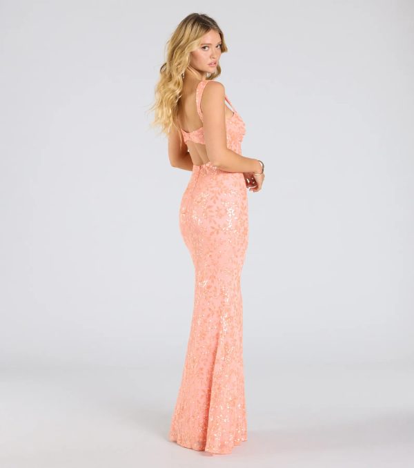 Darlene Cutout Back Bodycon Sequin Formal Dress - Image 2