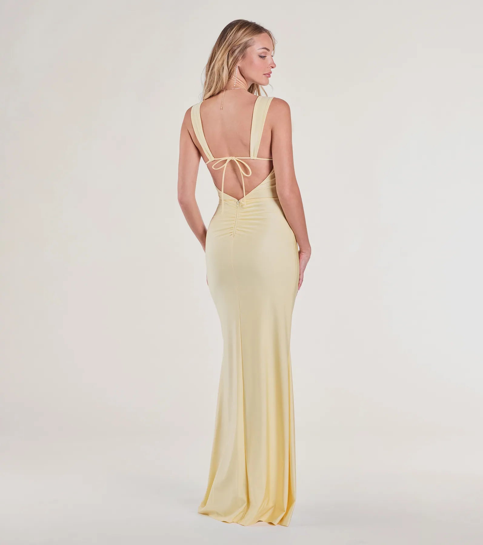 Irene Open Back Slit Column Formal Dress - Image 2