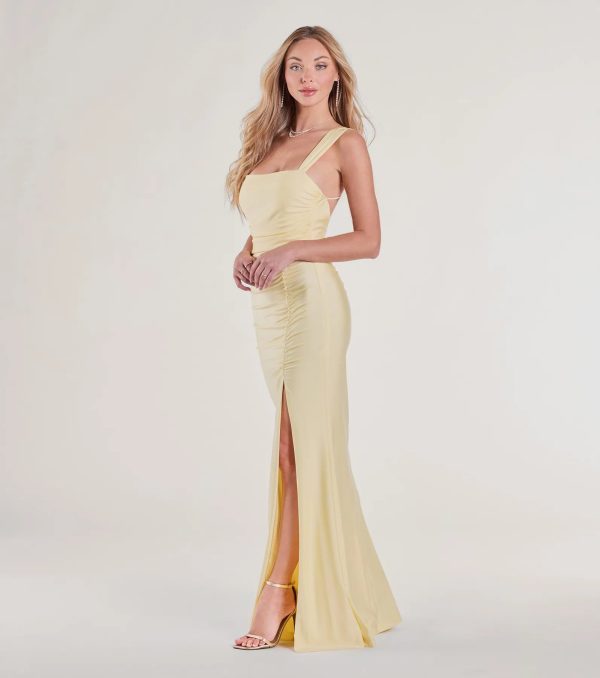 Irene Open Back Slit Column Formal Dress - Image 4