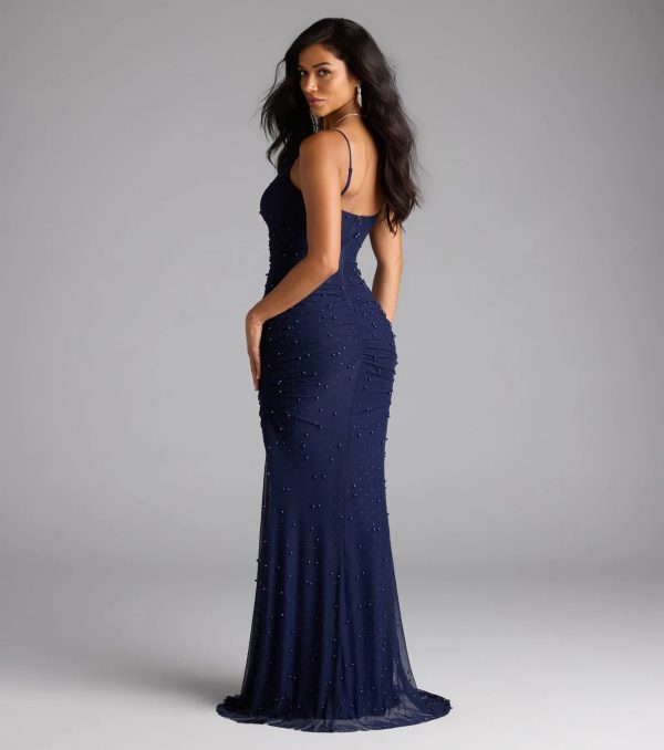 Camilla Mermaid Rhinestone Pearl Formal Dress - Image 2