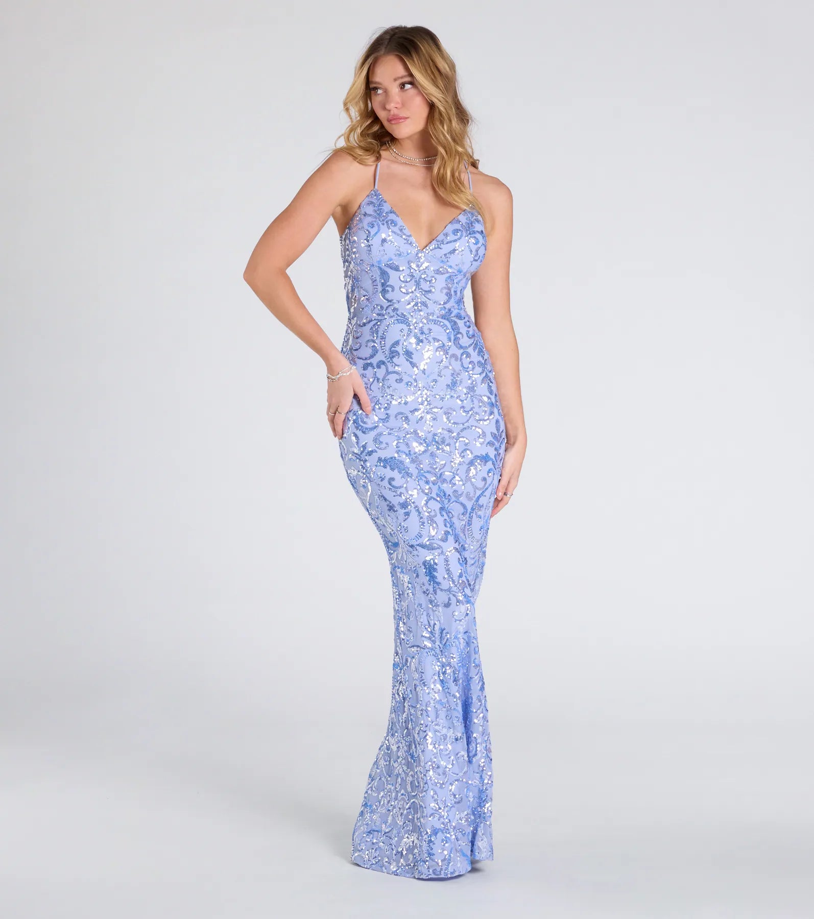 Bethanie Formal Sequin V-Neck Mermaid Dress - Image 19