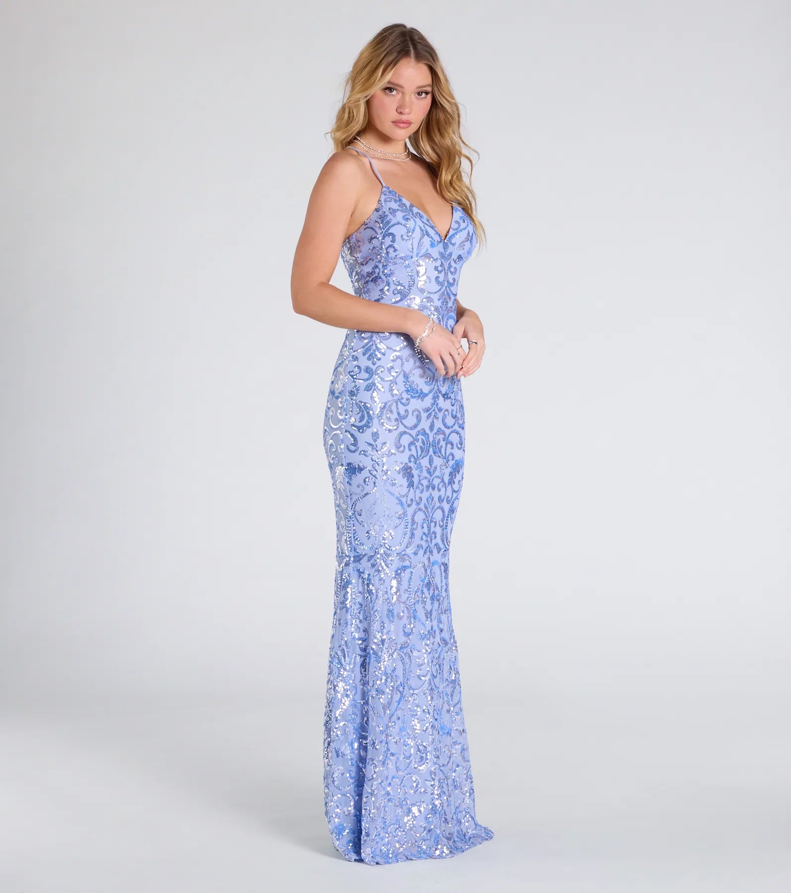Bethanie Formal Sequin V-Neck Mermaid Dress - Image 22