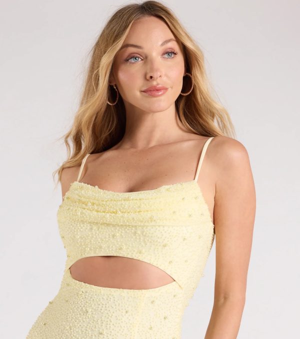 Marine Cutout Slit Mermaid Beaded Formal Dress - Image 13