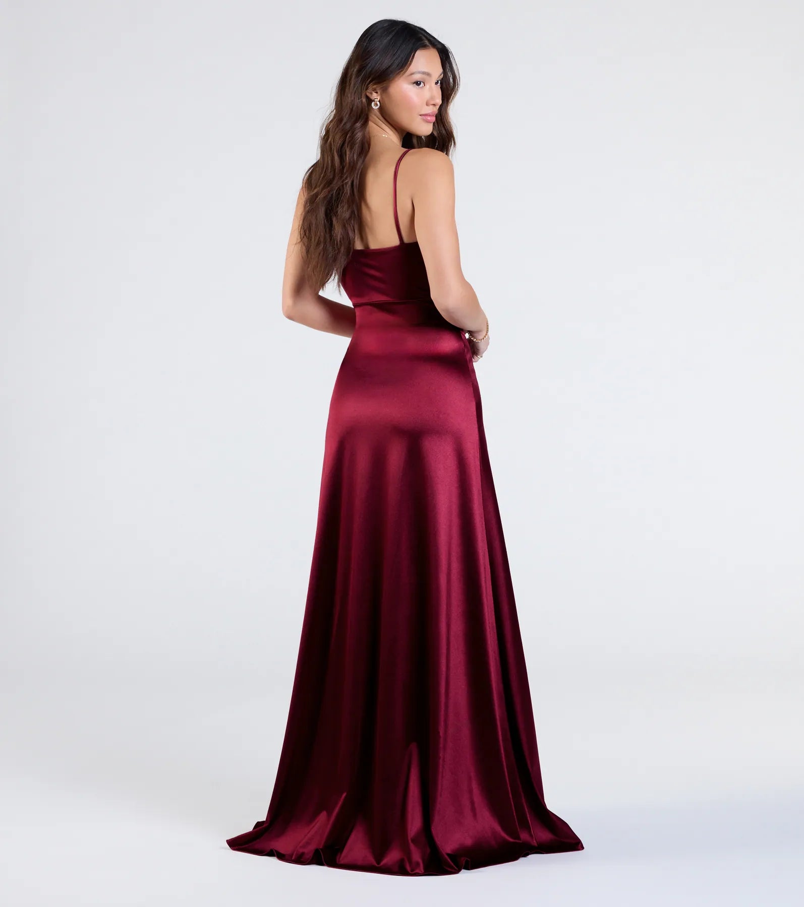 Marissa Formal Satin Cowl Neck Dress - Image 16