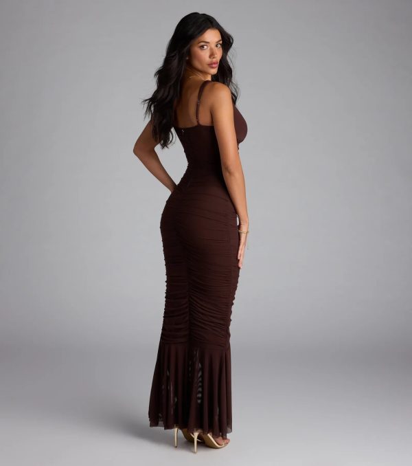 Evelyn Lace-Up Ruffle Mermaid Formal Dress - Image 2