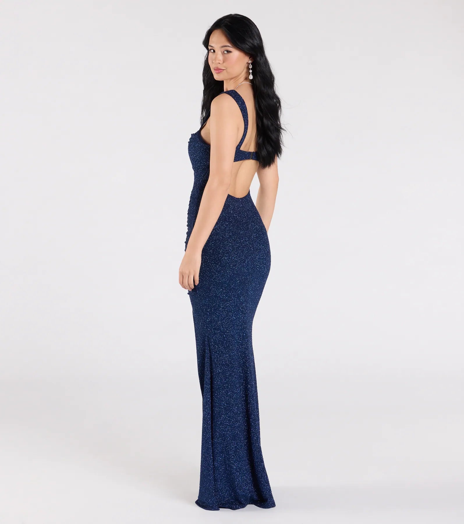 Drew Open Back Glitter Mermaid Dress - Image 10